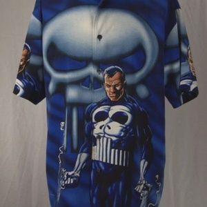 The Punisher Frank Castle White Skull Shirt Lg